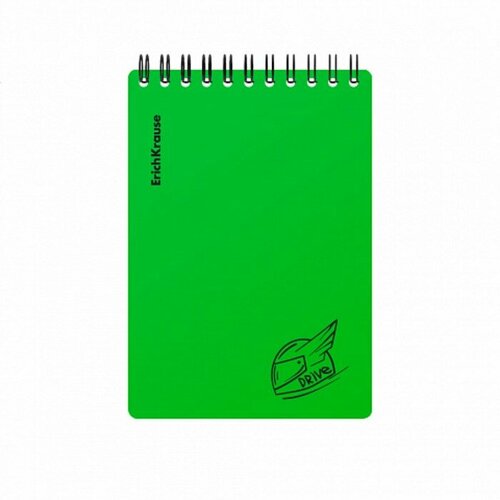 Блокнот A6 80 листов клетка на спирали ErichKrause Motion пластиковая обложка зеленый 435₽