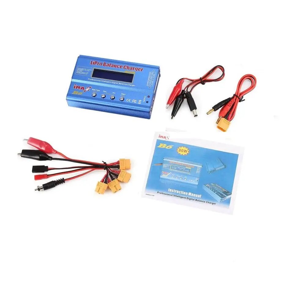 IMAX B6 80W Зарядное устройство для LiPo NiMH NiCd аккумуляторов, B6 XT60 plug, EU