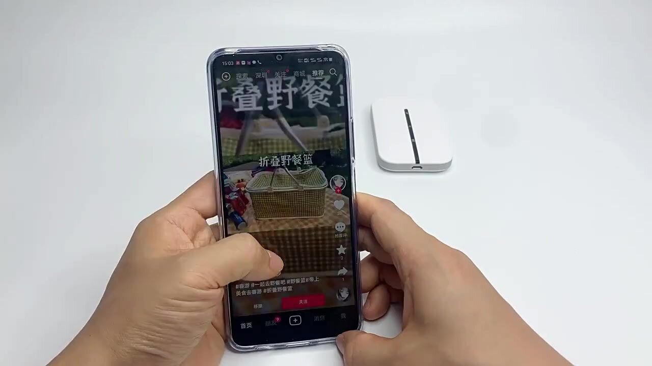Карманный роутер, 4G/5G, SIM-карта, 2100mAh, 110г, Wi-Fi, белый — фото 1