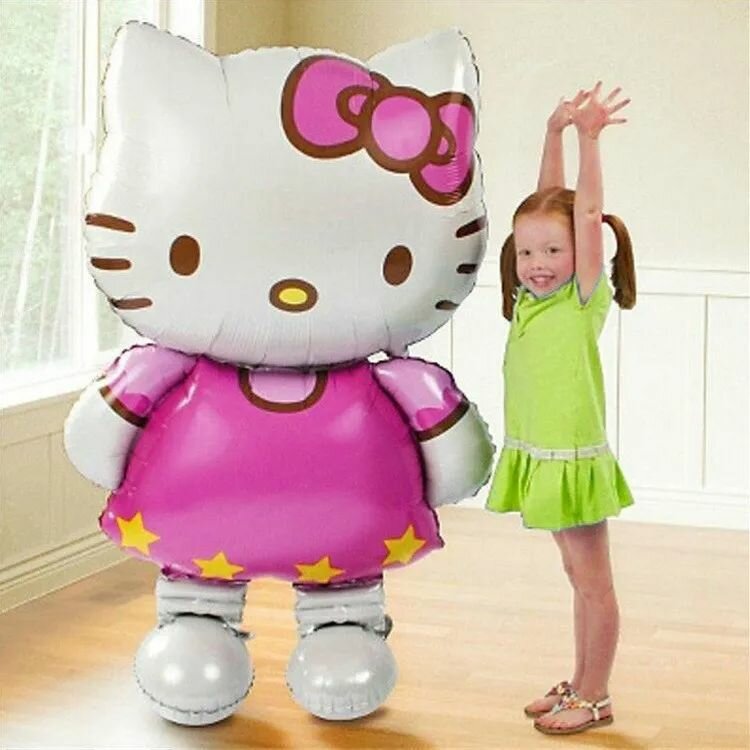 Воздушные шары Hello Kitty, для девочек на день рождения,1шт,116x66cm