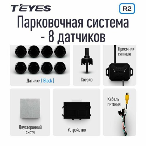 Передние и задние парктроники Teyes R2 Серые 8 штук 16000₽