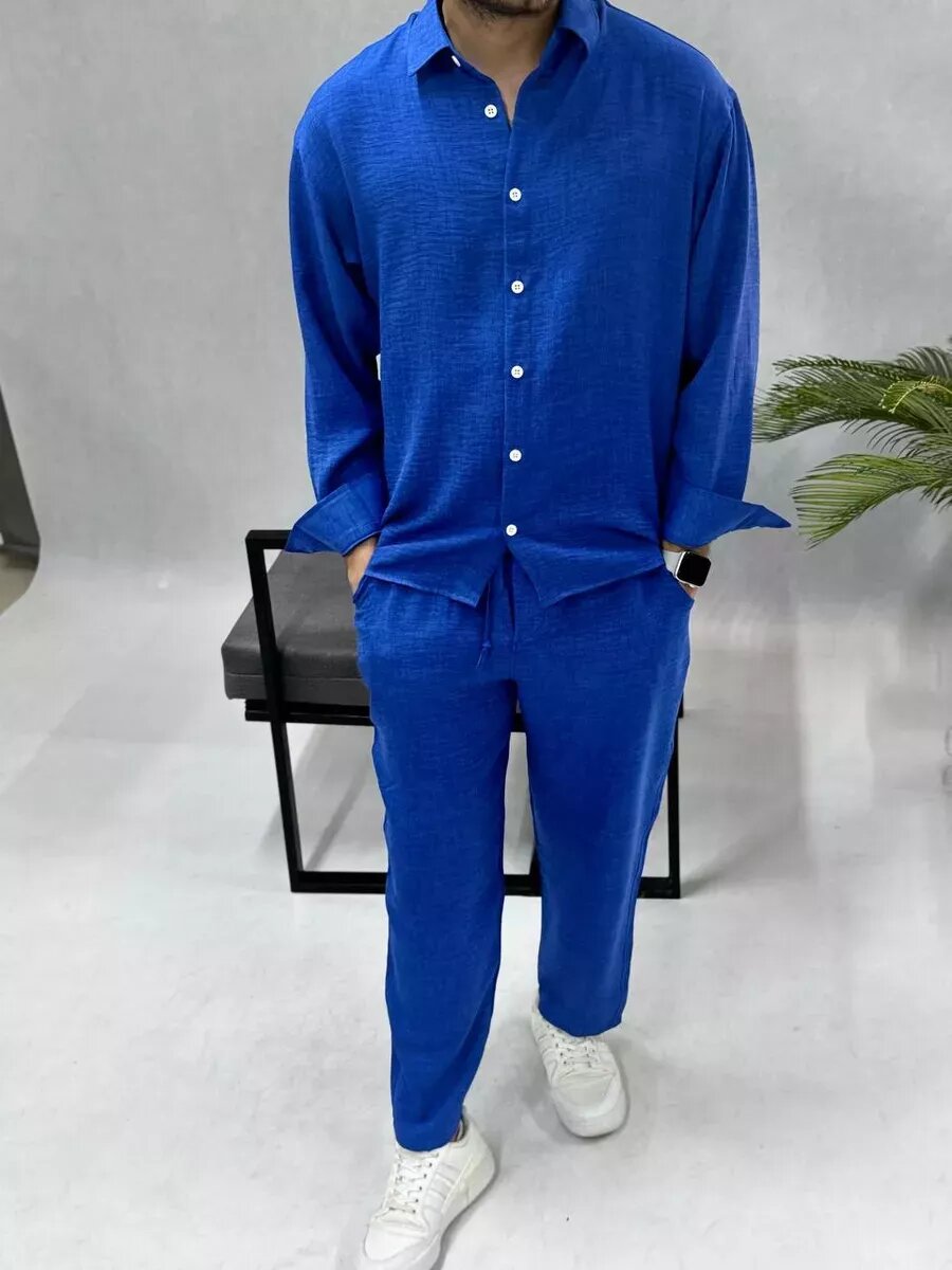 Комплект одежды SKOS Fashion Весна - Лето 2024, размер L, синий — фото 1