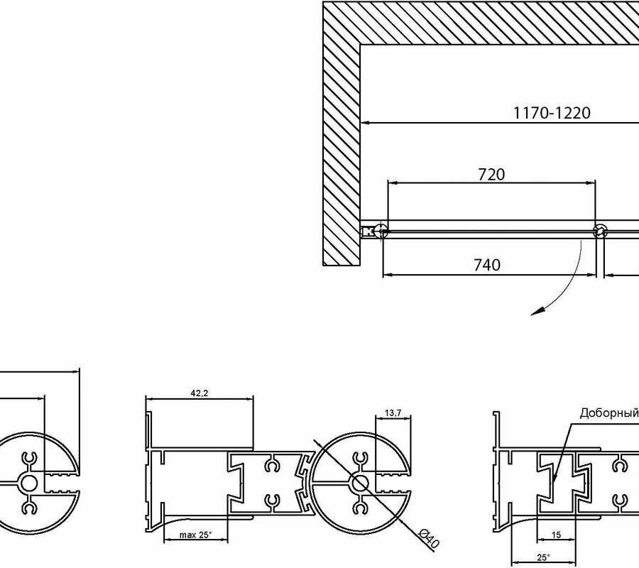 Душевая дверь в нишу Vegas GlassEP-F-2 NOVO 120 02М 10 L - фото №8