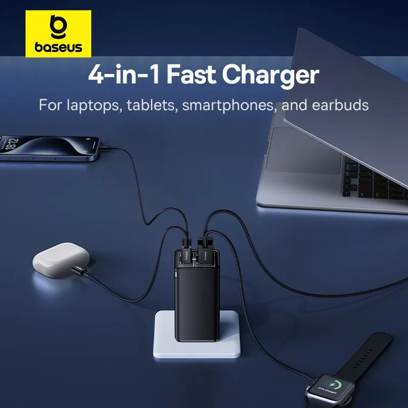 Сетевое зарядное устройство Baseus GaN6 Pro Fast Charger 2C+2U 100W EU Cable Type-C Cluster Black — фото 1