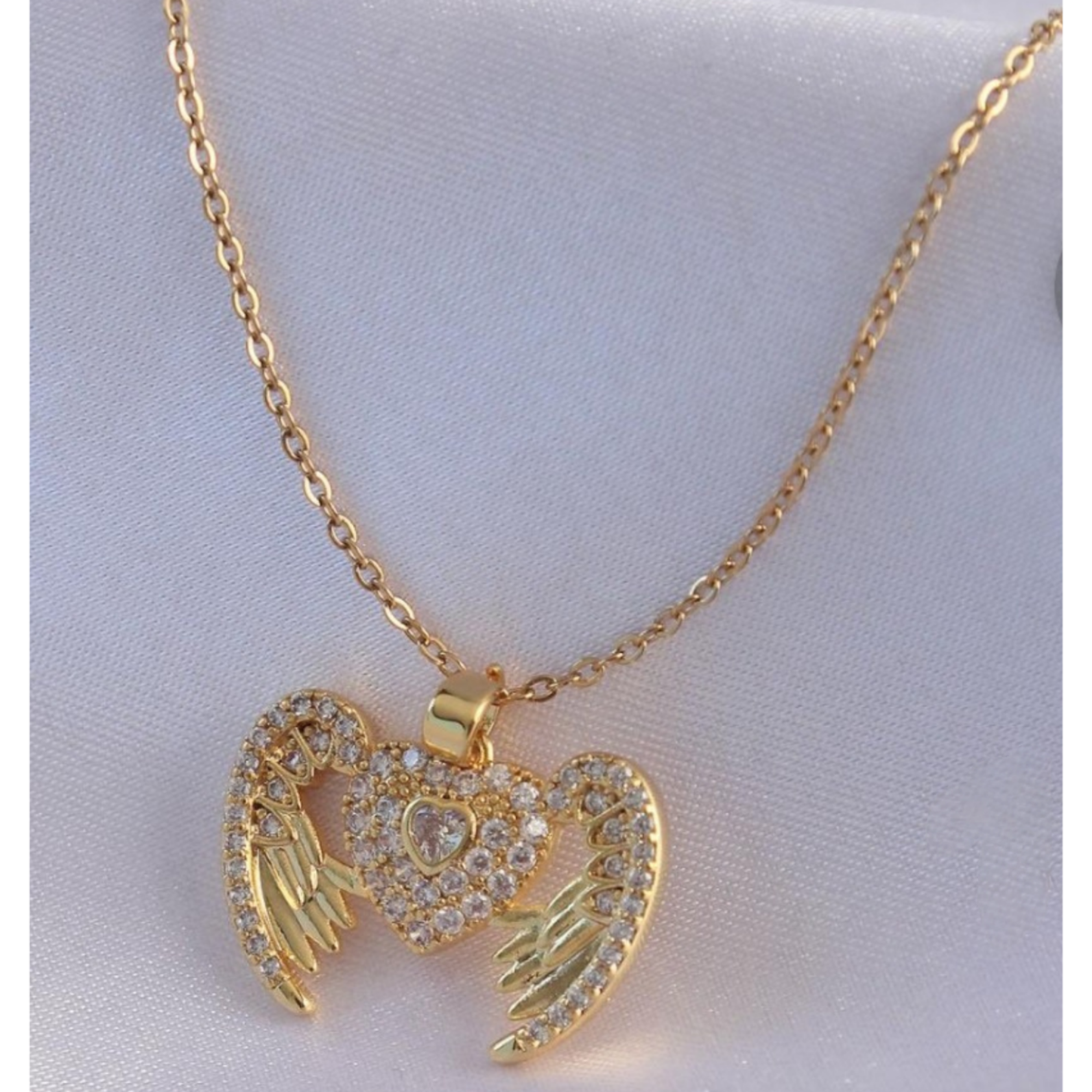 Комплект бижутерии: цепь, аквамарин синтетический, желтый