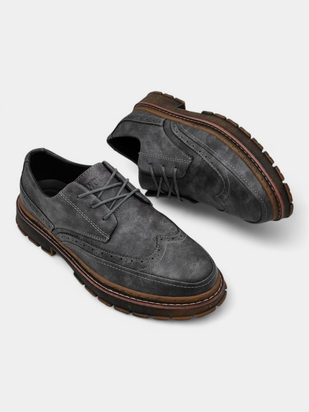 Лоферы  Туфли мужские Solid Step, из экокожи, водонепроницаемые, размер 38 39 40 41 42 43, бордовый, коричневый, черный, серебряный, красный, оранжевый, серый — фото 1