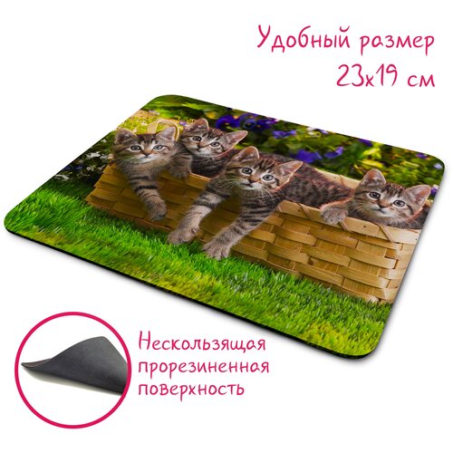 Большой игровой компьютерный коврик для мыши с рисунком Кот Котята Котики