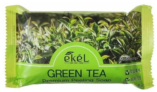 [EKEL] Мыло-скраб для лица и тела зеленый ЧАЙ Premium Peeling Soap Green Tea, 150 г