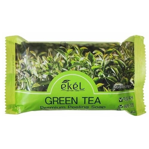 EKEL Мыло-скраб для лица и тела Зеленый чай Premium Peeling Soap Green Tea, 150 г