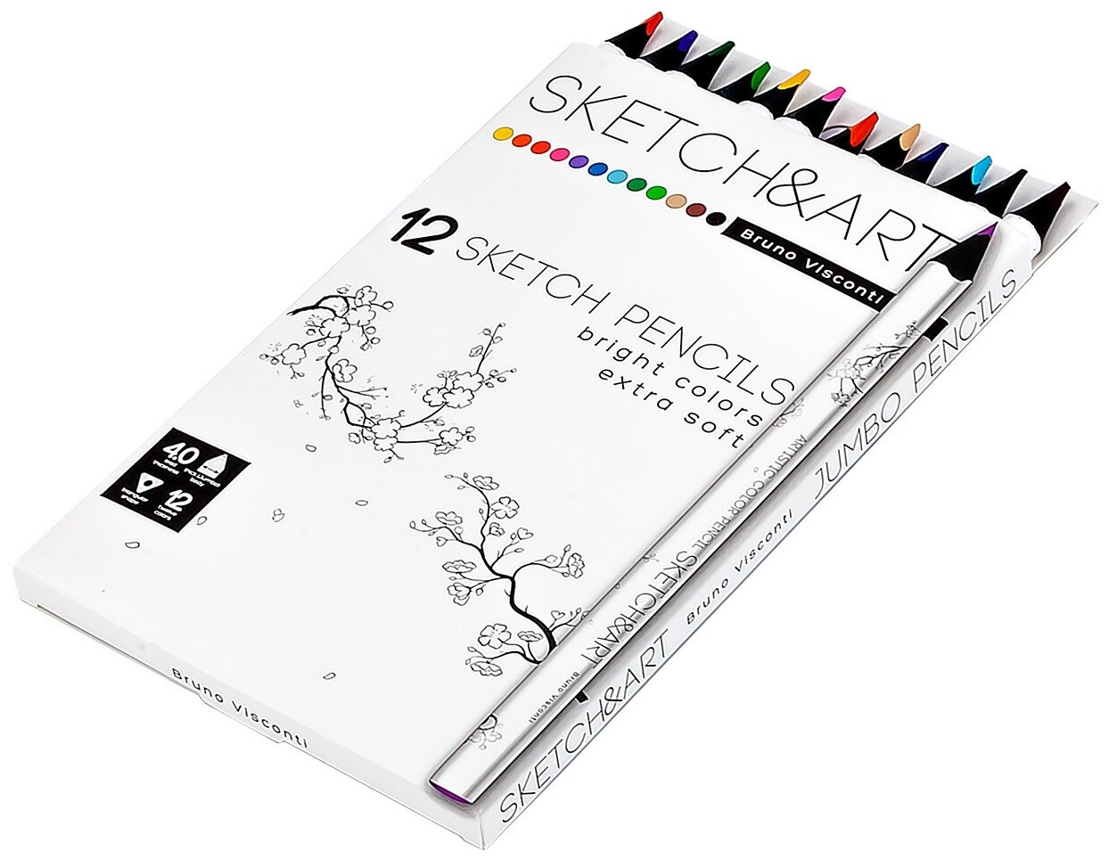 Скетч карандаши 12цв утолщ. "SKETCH&ART",30-0114 Bruno Visconti - фото №1