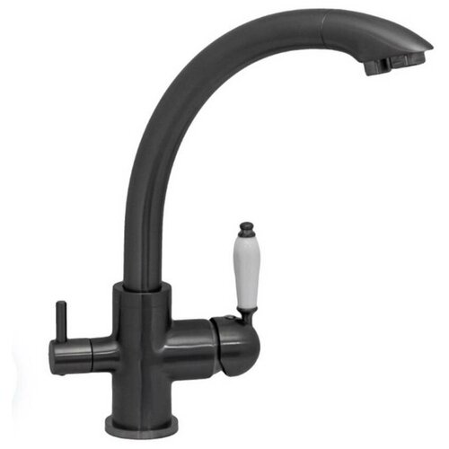 Смеситель под фильтр Seaman Barcelone SSL-5382 Gun Light (PVD, satin) - Светлая оружейная сталь, ручка керамика