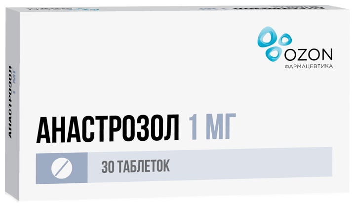 Анастрозол таб. п/о плен., 1 мг, 30 шт.