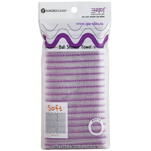 Мочалка средней жесткости, с жаккардовой текстурой SungBo Cleamy Clean & Beauty Bali Shower Towel