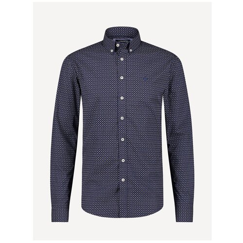 Рубашка, Цвет Синий принт ромб (BlueGold), Размер S