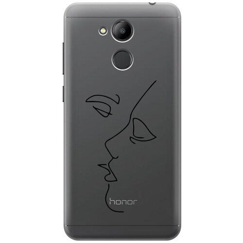 Силиконовый чехол с принтом Faces для Honor 6C Pro / Хонор 6С Про силиконовый чехол на honor 6c pro хонор 6с про китайский дракон прозрачный