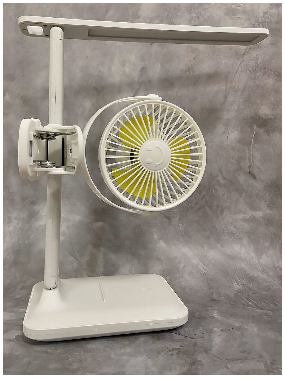 Вентилятор с прищепкой со встроенным аккумулятором белый - фотография № 3