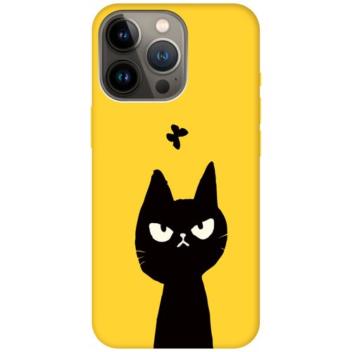 Силиконовый чехол на Apple iPhone 13 Pro / Эпл Айфон 13 Про с рисунком Disgruntled Cat Soft Touch желтый силиконовый чехол на apple iphone 13 эпл айфон 13 с рисунком disgruntled cat soft touch желтый