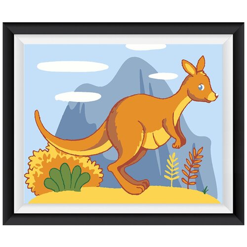 фото Картина по номерам на холсте 20х15 "кенгуру" с подрамником, selfica вангогвомне