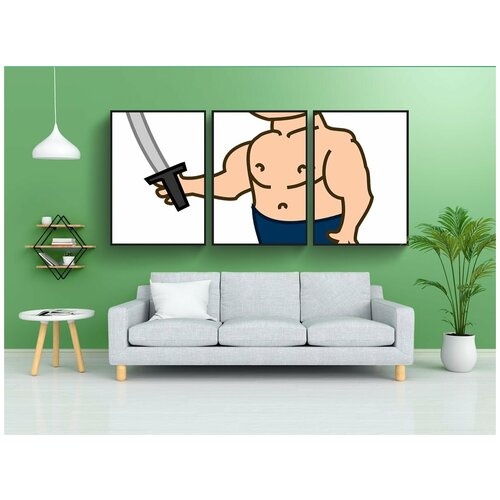 фото Набор модулных постеров для интерьера "человек, ниндзя, самурай" 60x90 см. в тубусе, без рамки lotsprints