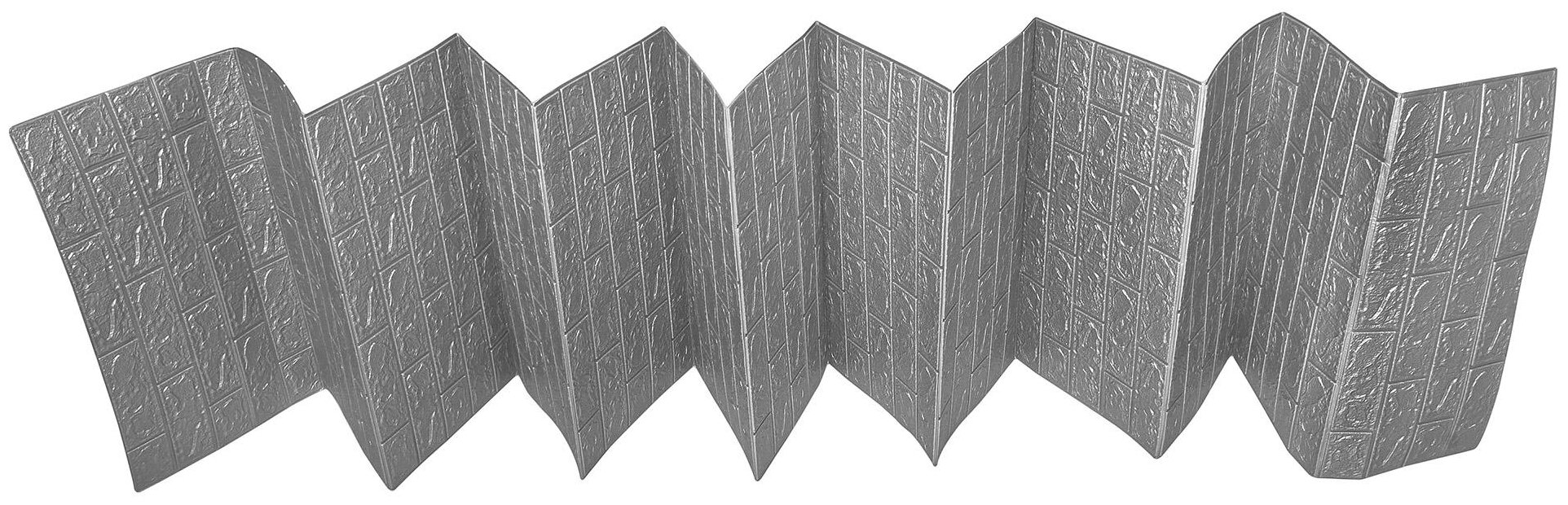 Комплект самоклеящихся 3D панелей для стен LAKO DECOR, Классический кирпич Серебро-серый, 70x600 (5мм) - фотография № 3