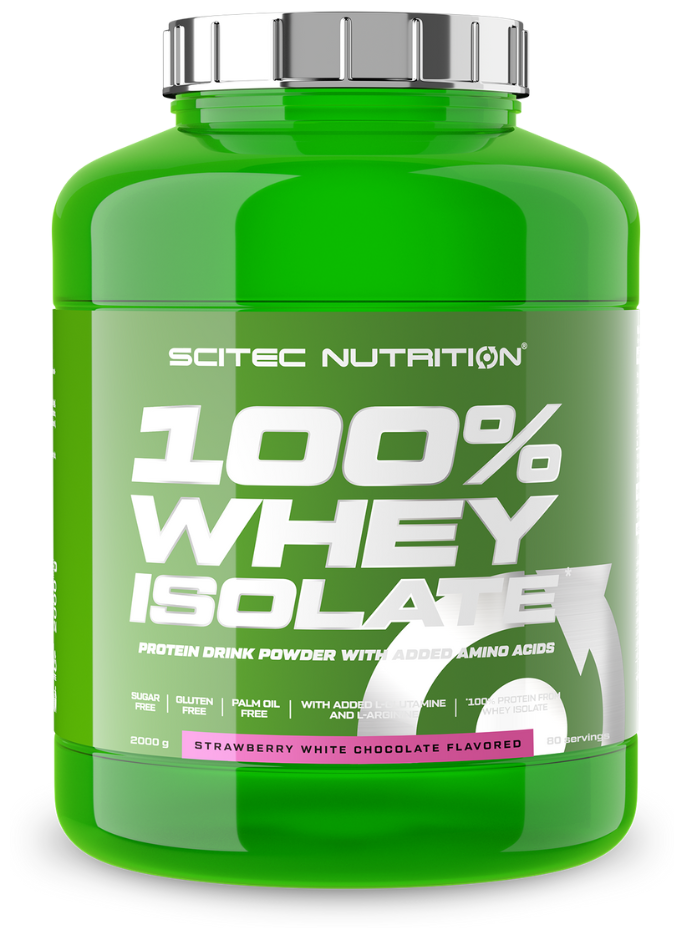 Scitec Nutrition 100% Whey Isolate, 2000 гр, клубника-белый шоколад