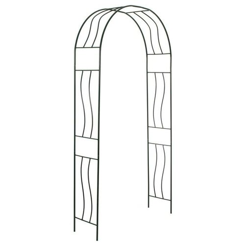 Арка садовая, разборная, 240 х 125 х 36,5 см, металл, зелёная, Волна