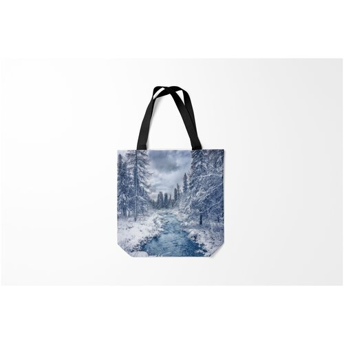 фото Сумка-шоппер / 40х40 см / популярные иллюстрации / природа снежный пейзаж burnettie