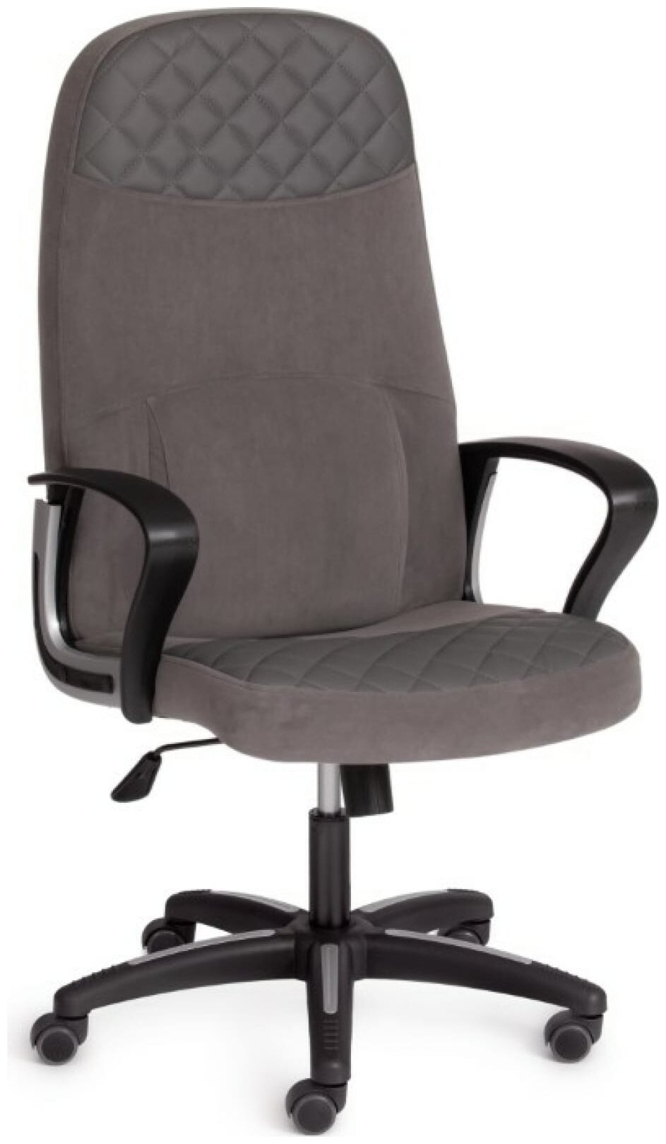 Кресло ADVANCE флок/кож/зам , серый/металлик, 29/C 36 - фотография № 1