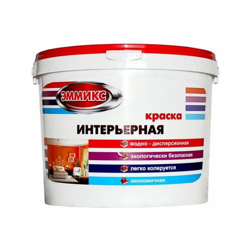 Интерьерная краска эммикс ВД белая, ведро, 7 кг 4690417047307