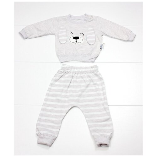 фото Комплект для младенца "собачка" - бежевый (толстовка+штанишки) р.(68-80) арт.400 (бежевый; 80 (детский)) elsi
