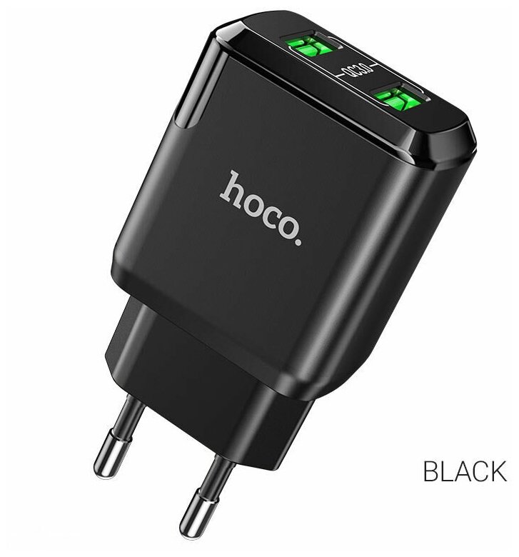 Адаптер питания Hoco N6 Charmer dual port QC3.0 charger (2USB: 5V max 3.0A) 18W