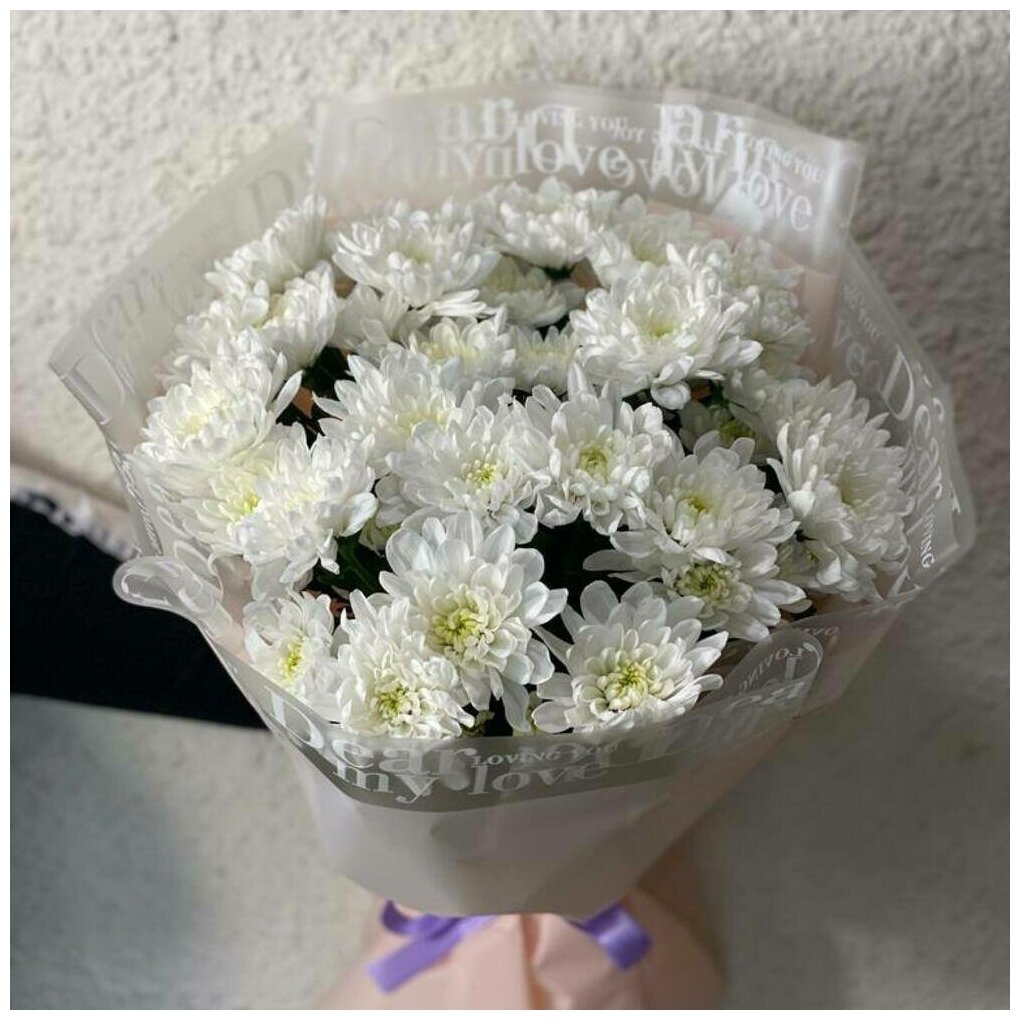 Букет из белых кустовых хризантем "Well Flowers"
