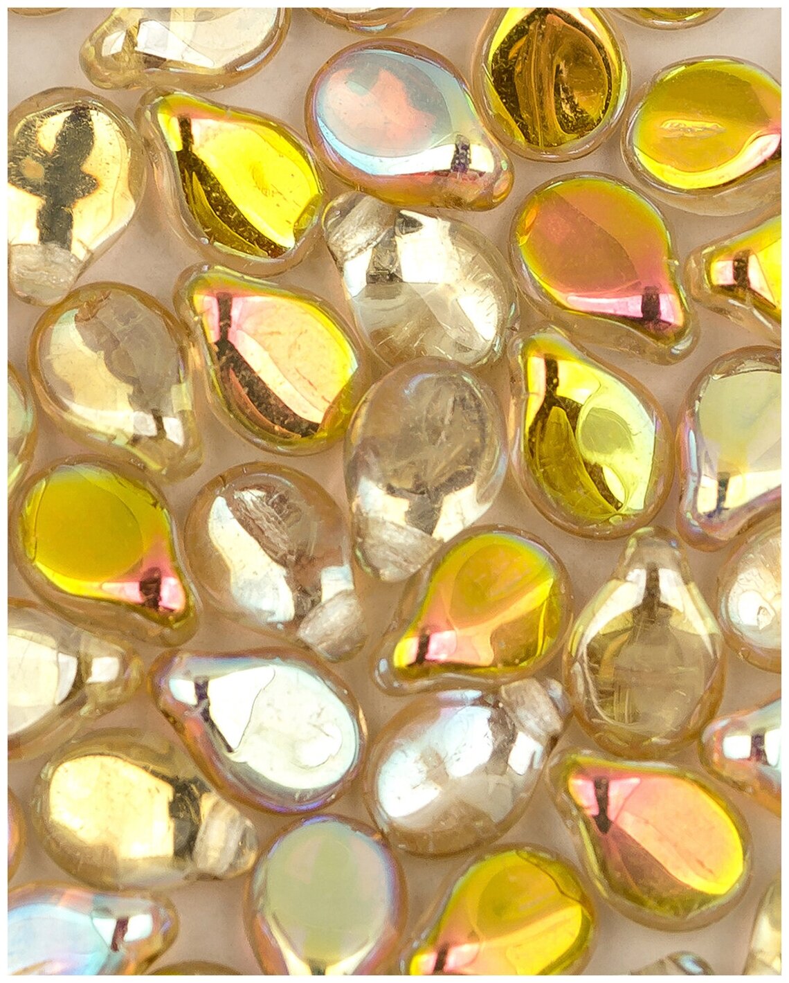 Стеклянные чешские бусины Pip Beads 5х7 мм цвет Crystal Lemon Rainbow 50 шт. (00030-98534*1)