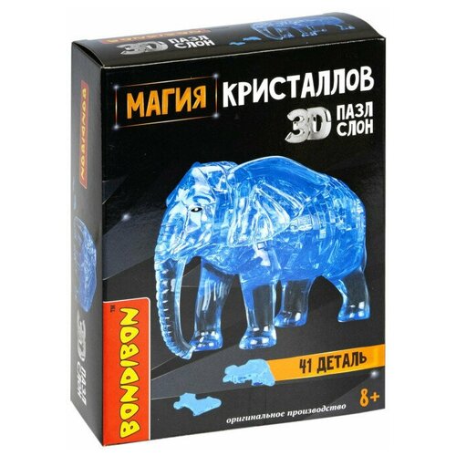 Пазл 3D кристаллический Слон, 41 деталь