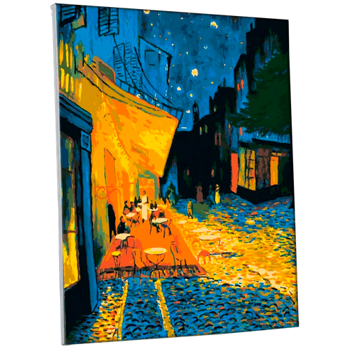 Картина по номерам Школа талантов, на холсте с подрамником Ночная терраса кафе Винсент ван Гог 40х50 см