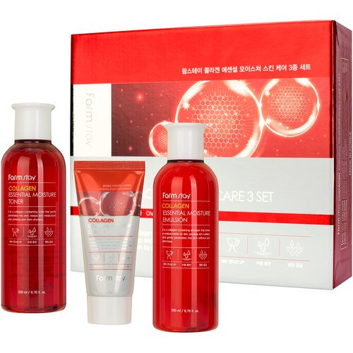 Farmstay Набор Collagen Essential Moisture Skin Care 3 set collagen essential moisture skin care 3 set набор средств по уходу за кожей с коллагеном