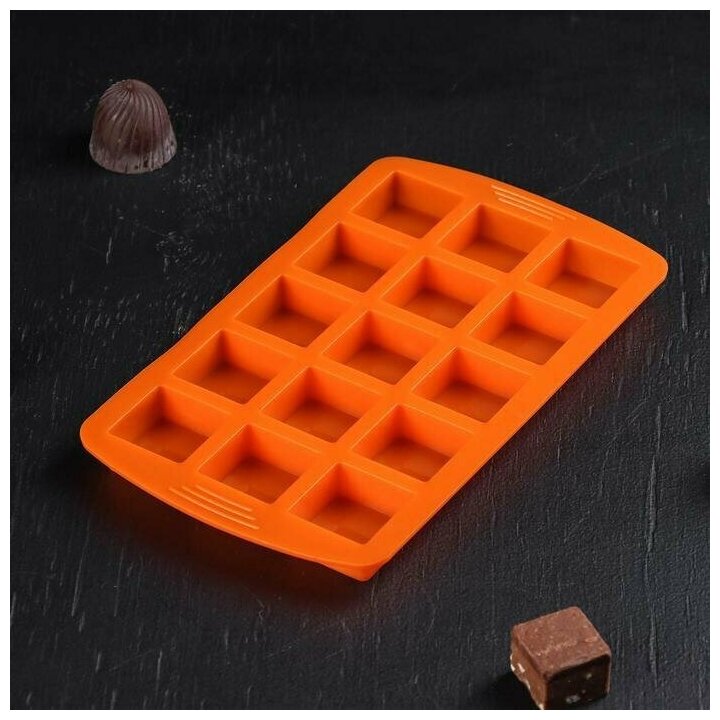 Форма для шоколада, льда и мармелада «Кьюб», 15 ячеек, 20×11,5×1,5 см. - фотография № 9