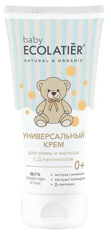 Универсальный крем для мамы и малыша с Д-пантенолом 0+ Ecolatier baby 100 мл