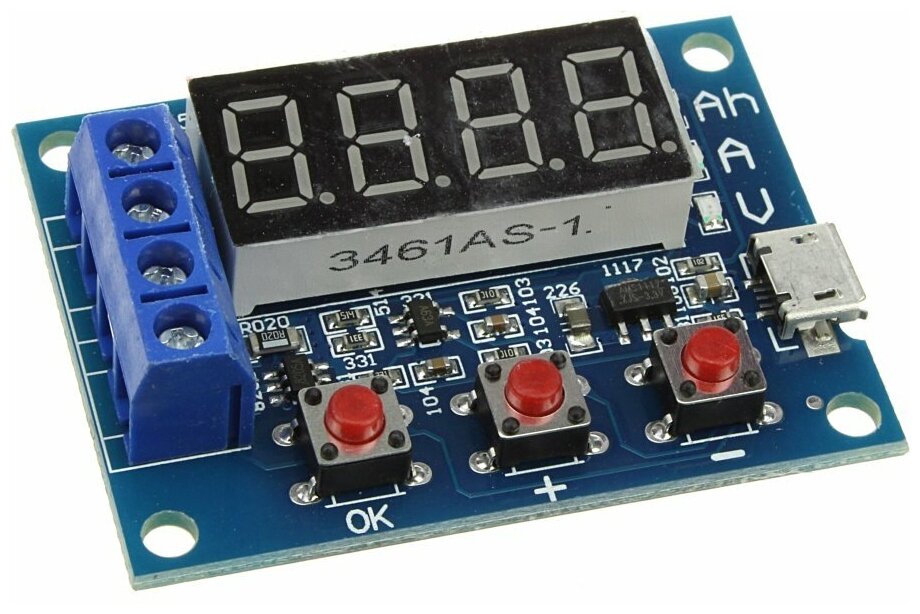 Тестер аккумуляторных батарей ZB2L3 (0-15V, 3A, 9999Ah)