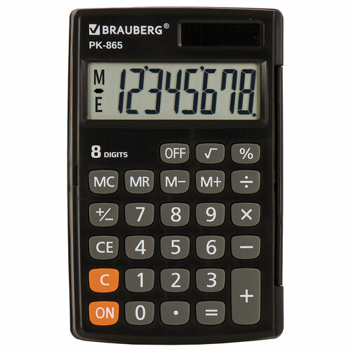 Калькулятор BRAUBERG PK-865-BK, черный, 9 шт.