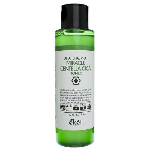 Ekel Miracle Centella Cica Toner (AHA, BHA, PHA) тонер с кислотами 150 мл