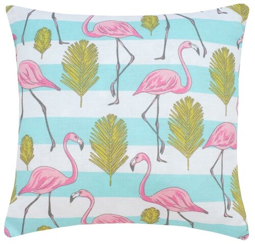 Подушка декоративная на молнии Flamingo, птицы, розовый; размер: 40 х 40
