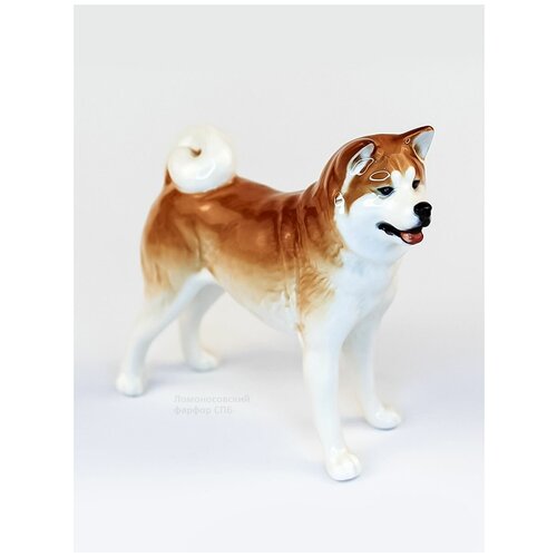 Скульптура для интерьера, Фигурка. Сциталис. Фарфор. Акита-ину. Высота 9 см.