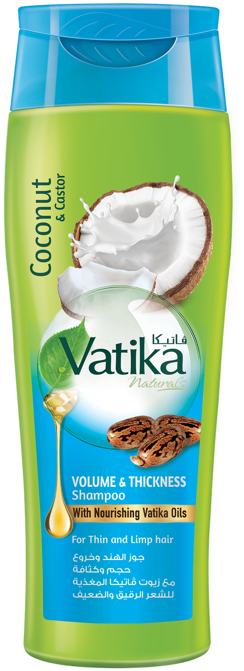 Vatika шампунь Coconut & Castor Volume & Thickness, 400 мл