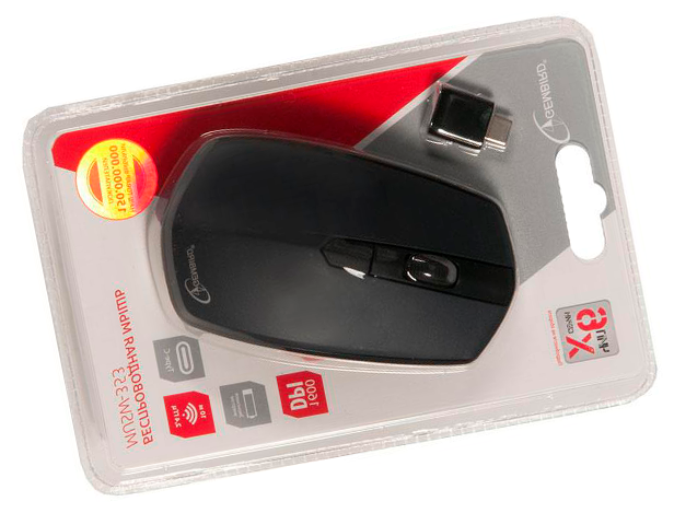 Мышь USB (беспров) Gembird MUSW-353, 2,4 Гц, Type-C, черный/т.синий, 3 кнопки+колесо-кнопка, 1600 DPI, MUSW-353