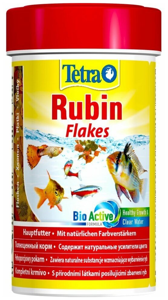 TETRA (Тетра) Rubin - Корм в хлопьях для улучшения окраса всех видов рыб 100 мл 20 гр