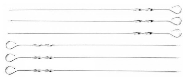 Шампуры KRAFTOOL ″EXPERT″ плоские, усиленные, нерж. сталь 2мм, длина 600мм, в блистере, 6шт - фотография № 2