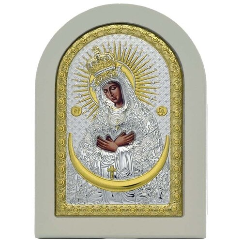 Остробрамская Божья Матерь. Серебряная икона. 10 × 14 см. икона остробрамская божья матерь 19 х 23 см