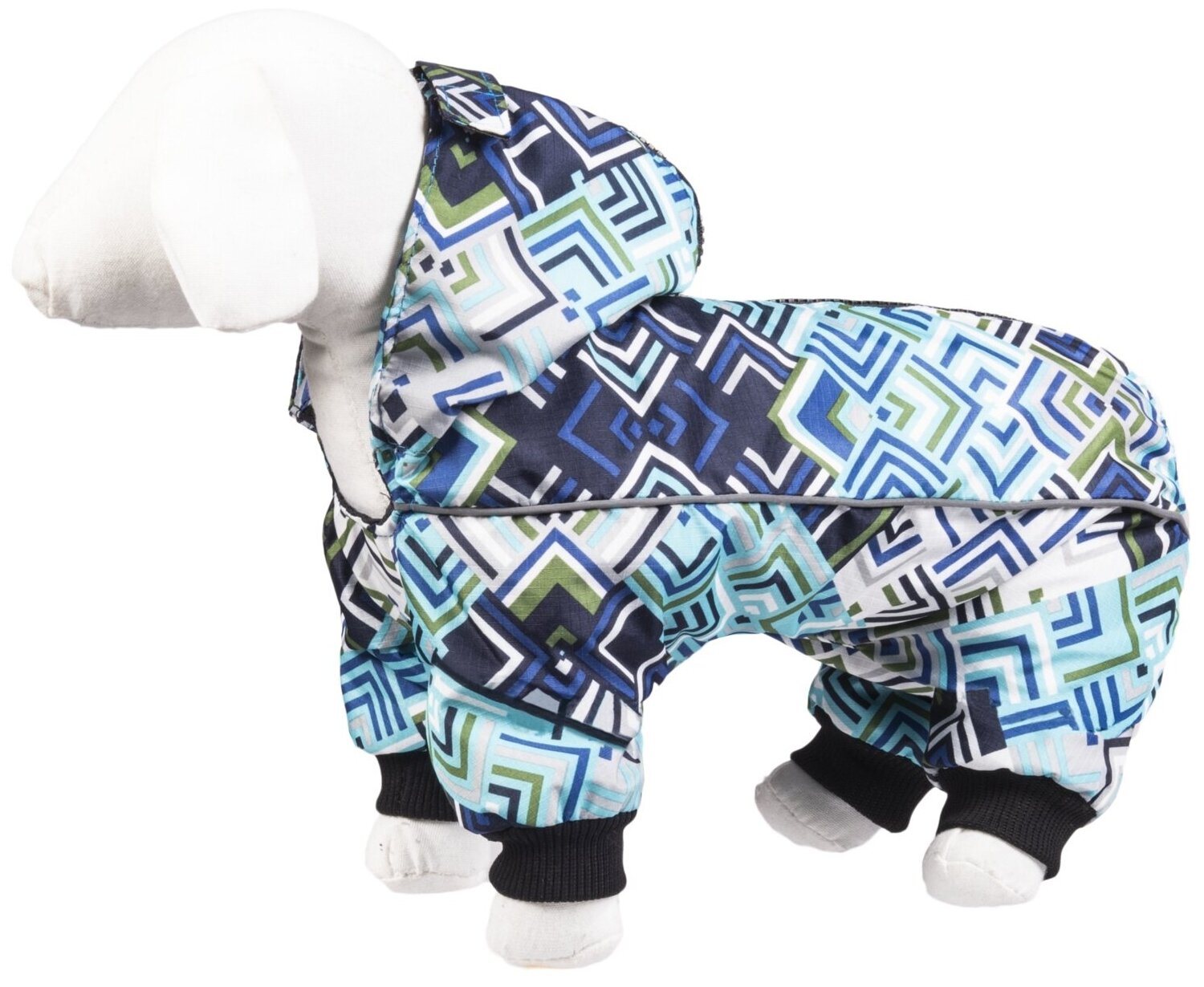 Yami-Yami дождевик с капюшоном для собак породы йоркширский терьер Морской бриз, размер M, длина спины 23 см