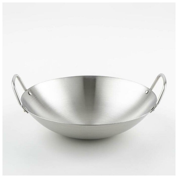 Сковорода-Wok из нержавеющей стали для приготовления и жарки с ручками Chief 26 см объем 1.9 л